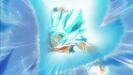 Super Saiyan Blue Goku charges at True Golden Frieza