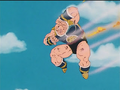 Nappa withstands Tien's Spirit Tri-Beam