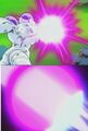 100% Power Frieza fires the Death Cannon at Super Saiyan Goku