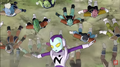 Jaco spins over PTO soldiers (Abo & Cado's race soldier, Appule's race soldeir & Iru's race soldiers) - DXRD Caption of Fukkatso No F