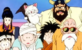 Krillin and the others watch Bulma freak out on Mr. Popo's flying carpet