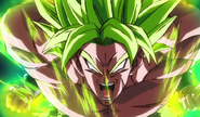 Broly Supersaiyano al Máximo Poder listo para atacar.