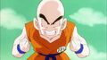 Krillin prepares to face off against Vegeta