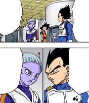 Vegeta confronts Merus over his power