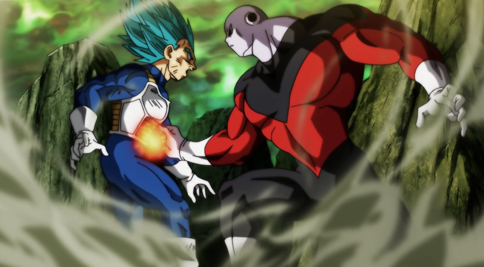 After Vegeta used final flash on Jiren in ToP, Jiren was briefly