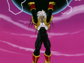 Baby Vegeta mocks Uub while preparing the Revenge Death Ball