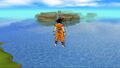 Goku above the ocean