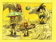 Paisaje Rudeeze dibujado por Toriyama (Weekly Jump 52, 1995)