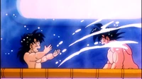 Gohan e Goku no banho da Sala do Tempo