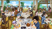 Vegeta and his family eating