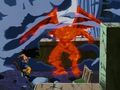 Nouva Shenron breaks through the building with his Heat Armor