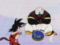 Mr. Popo repairs Shenron's stone figure