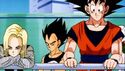 Android 18, Vegeta, and Goku