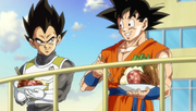 Goku and Vegeta Celebrate Victory