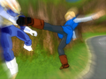 Android 18 kicks Vegeta