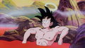 Goku bathing in Princess Snake's hot spring