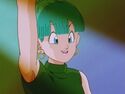 Bulma preparing to party on after turning on the music