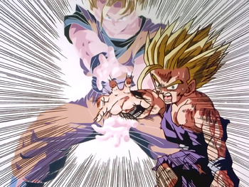 Dragon Ball Z Father Son Kamehameha Goku and Gohan Manga Panel