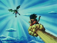 Goku enfadado por la muerte de Krilin sale en busca de su ejecutor.