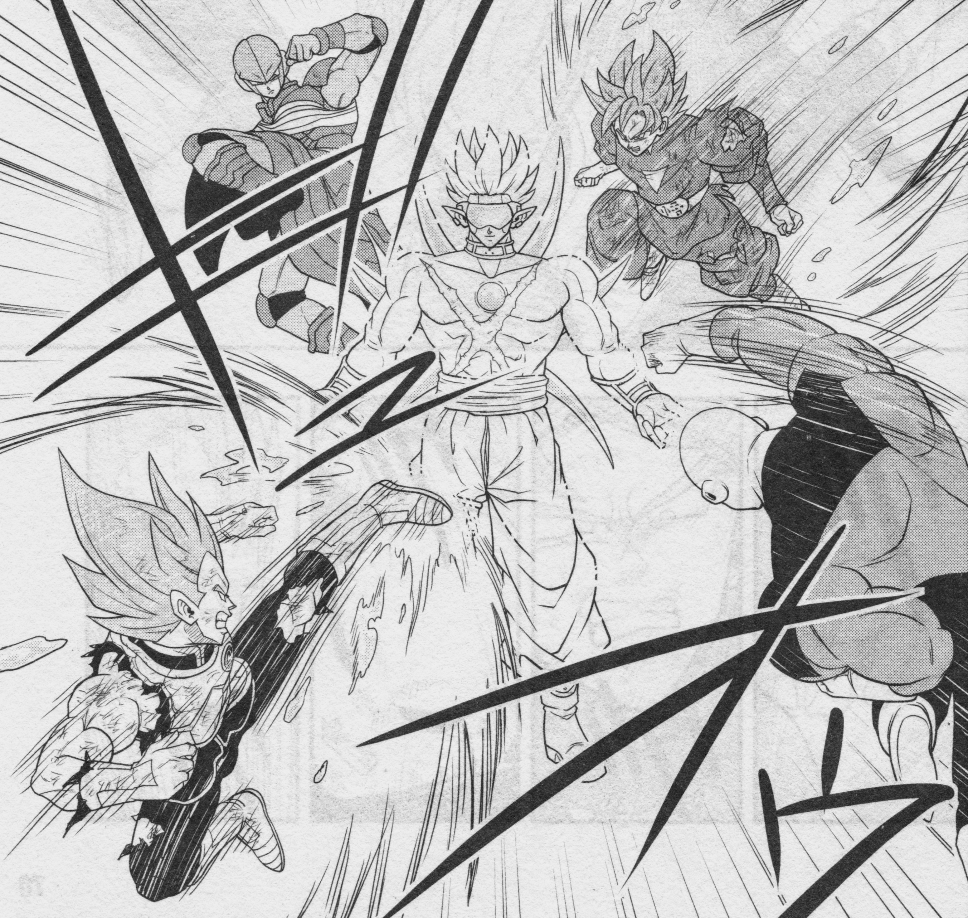 walter white fighting goku, dragon ball, manga panel