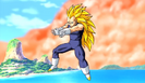 Super Saiyan 3 Vegeta prepares a Final Flash (Raging Blast 2 in-game art)