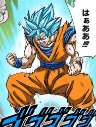 Supersaiyano Azulado Perfeccionado Kaio-ken manga a color