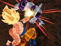 Goku uses the Meteor Smash in Budokai Tenkaichi 3