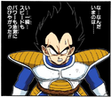 Vegeta astonished by the Kaio-ken