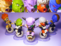 Chara Puchi set including Burter, Jeice, Recoome, Guldo, and Captain Ginyu