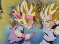 The two young Super Saiyans fighting