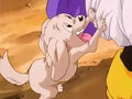 Bee trying to get Majin Buu's attention in a flashback