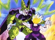 Gohan dominando a Cell Perfecto