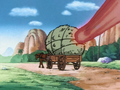 Tambourine's Ki Blast hits a hay cart