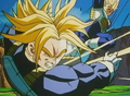 Vegeta buys Cell more time by attacking Trunks