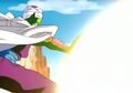 Piccolo shoots Gohan off a cliff