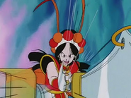 Annin atacar a Goku con su Guan Dao.