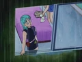 Bulma staring out the hotel window