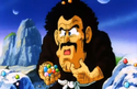 Mr. Satan eats while watching the fight