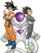 Goku, Vegeta y Freezer.