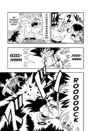 Goku attacks General Blue with the Rock, Scissors 'N' Paper combo