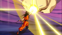 Goku uses an uppercut on Janemba's hand