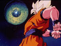 Goku prepares an attack