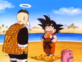 Goku shows Gohan the four star ball, he'd kept as a memento