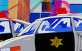 Police hovercars in Satan City