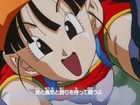 Pan flying upwards in a Dragon Ball GT opening's shot