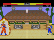 Goku and Vegeta powering-up in the World Martial Arts Tournament stage in Buyū Retsuden
