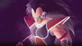 Raditz' aura surrounds him as he prepares to attack in Raging Blast 2