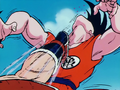 Goku kicked in the face