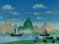 Boats in a Chinese scenery