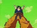 Goku gathering energy for the Spirit Bomb